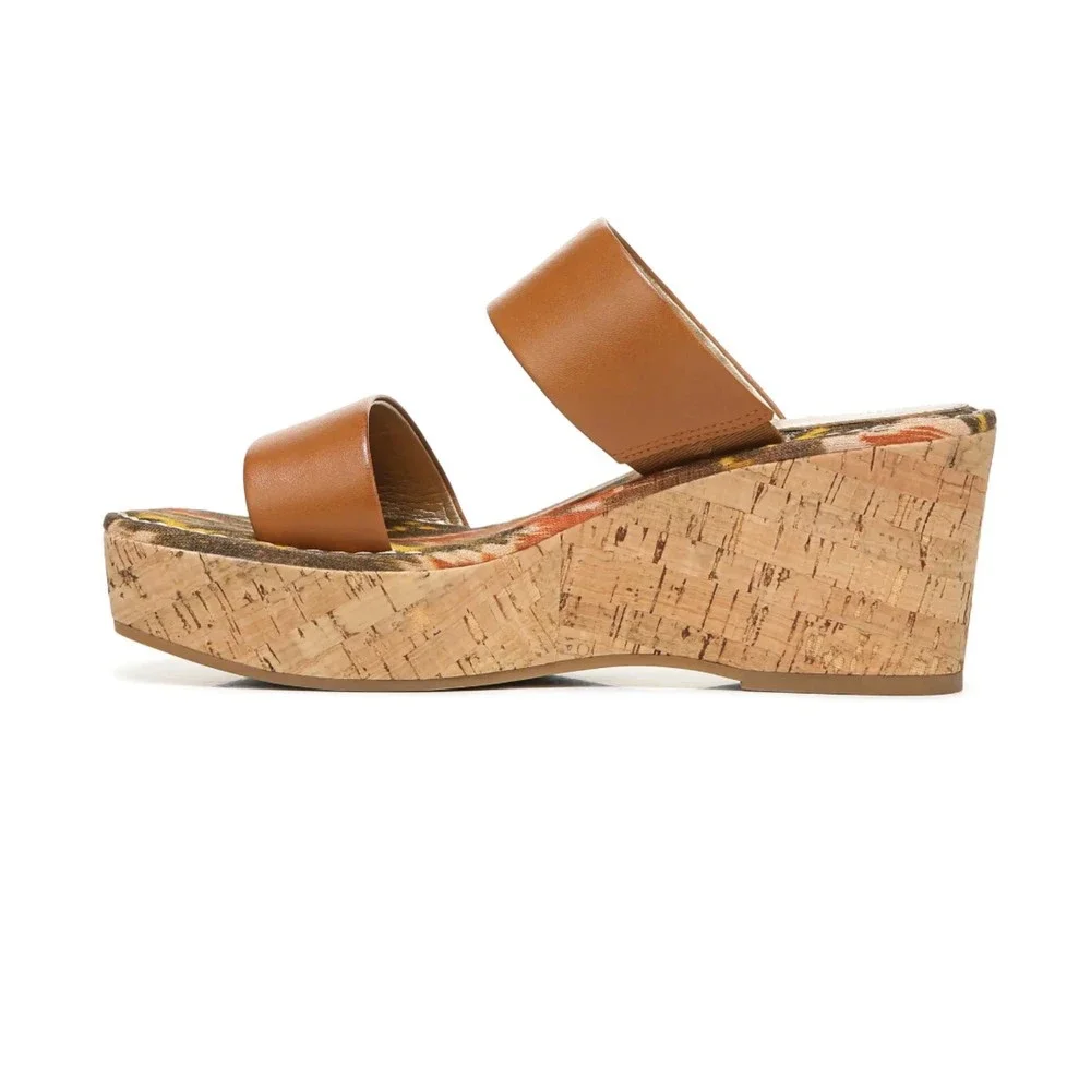 Sam Edelman Alissa Saddle Leather Cork Wedge Sandals size 9M NEW with box - Picture 3 of 12